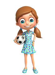 kid girl with Football