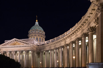 Kazan Cathedral at night