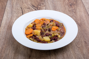 Soup with beans and carrots
