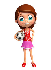 kid girl with Football