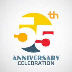 Template Logo 55th anniversary with a circle and the number 55 i - obrazy, fototapety, plakaty