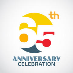 Template Logo 65th anniversary with a circle and the number 65 i - obrazy, fototapety, plakaty