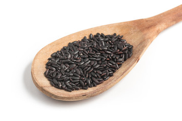 Black Rice into a Spoon