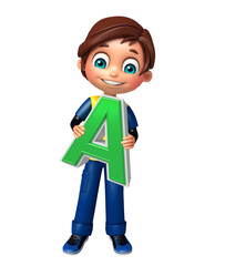 kid boy with  A alphabate