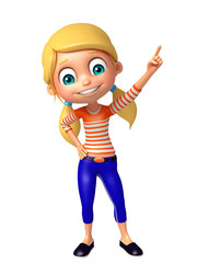 kid girl with Pointing Pose