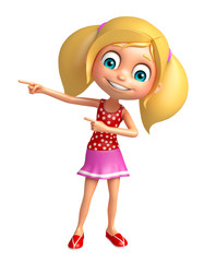 kid girl with Pointing Pose