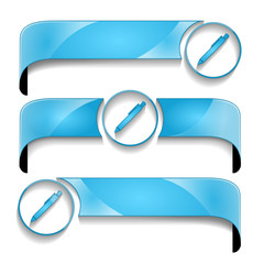 Obraz premium wstęga z ikoną zestaw wektor