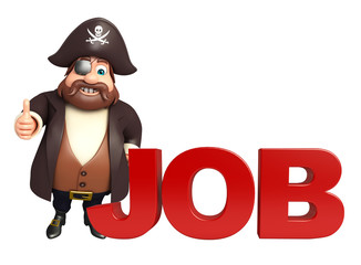 Pirate with Job sign