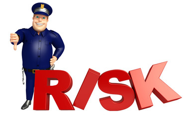 Police with Risk sign