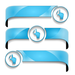 Obraz premium wstęga z ikoną zestaw wektor