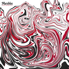 Black, red and white marble abstract vector background