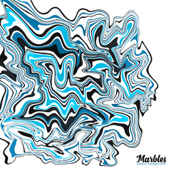 Black, white and blue marble style abstract vector background