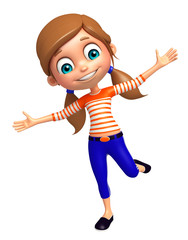 Kid girl with Funny pose