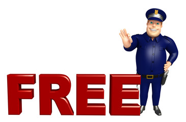 Police with Free sign