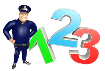 Police with 123 Sign