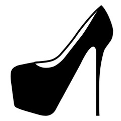gz18 GrafikZeichnung - women shoe silhouette clipart - high heel xxl - black g4713