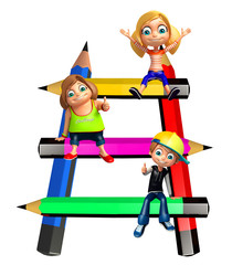 Kid boy and girl with Funny pose