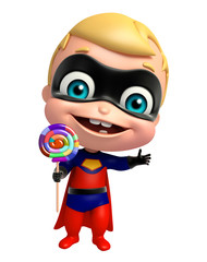 cute superbaby with Lollipop
