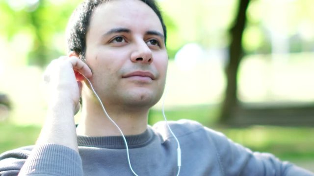 Man listening to music outdoor
