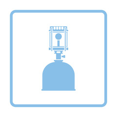 Camping gas burner lamp icon