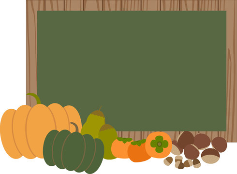  blackboard with autumn vegetables