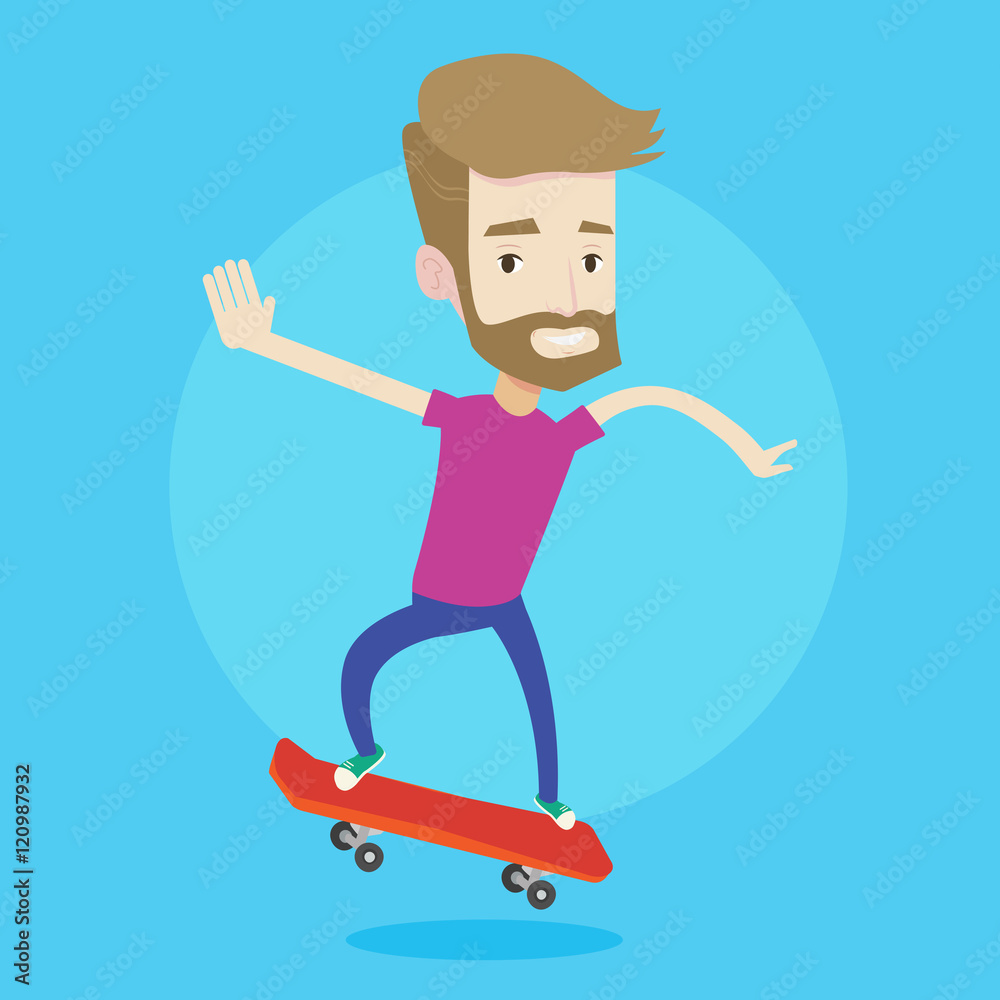 Canvas Prints Man riding skateboard vector illustration.