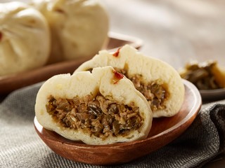 Chinese dumplings with its private part of minced pork and herbs