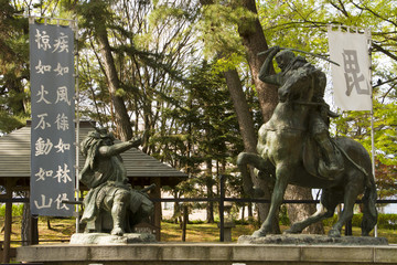 川中島古戦場の銅像