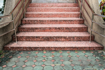 Cement with small gravel staircase