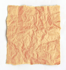 Brown paper texture isolated on white background.
