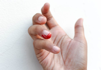bleeding wound on finger