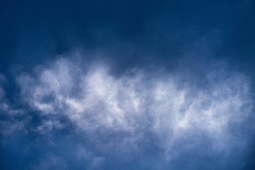 Closeup white cloud abstract or white smoke with blue sky