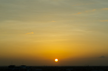 Fototapeta premium Soft of Focus and Warm Tone Filter: Sun evening.