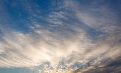 Naklejka na ściany i meble Clouds on background blue sky.