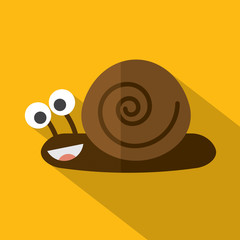Modern Flat Design Snail Icon Vector Illustration