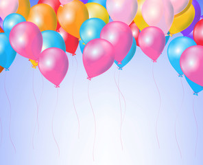 Colorful balloons flying