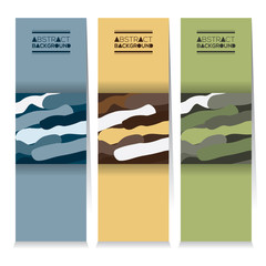 Modern Design Set Of Three Abstract Camouflage Vertical Banners Vector
