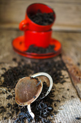 Dried tea leaves