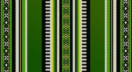 Green Theme Sadu Weaving Middle Eastern Traditional Rug Texture - obrazy, fototapety, plakaty