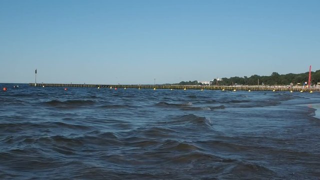 Central Beach in Kolobrzeg during summer vacations.