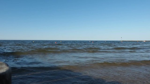 Central Beach in Kolobrzeg during summer vacations.