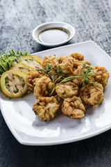 fresh prawn tempura fried starter food
