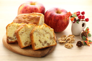 林檎と胡桃のパウンドケーキ