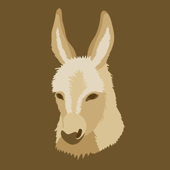 young donkey head vector illustration style Flat