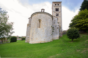 Romanesque church in Mollo village.Catalonia.Spain