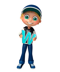 kid boy with w alphabate