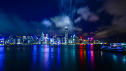 九龍半島から望む香港の夜景