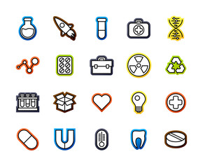 Outline icons thin flat design, modern line stroke style