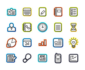Outline icons thin flat design, modern line stroke style