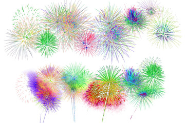 Beautiful colorful firework display for celebration happy new ye